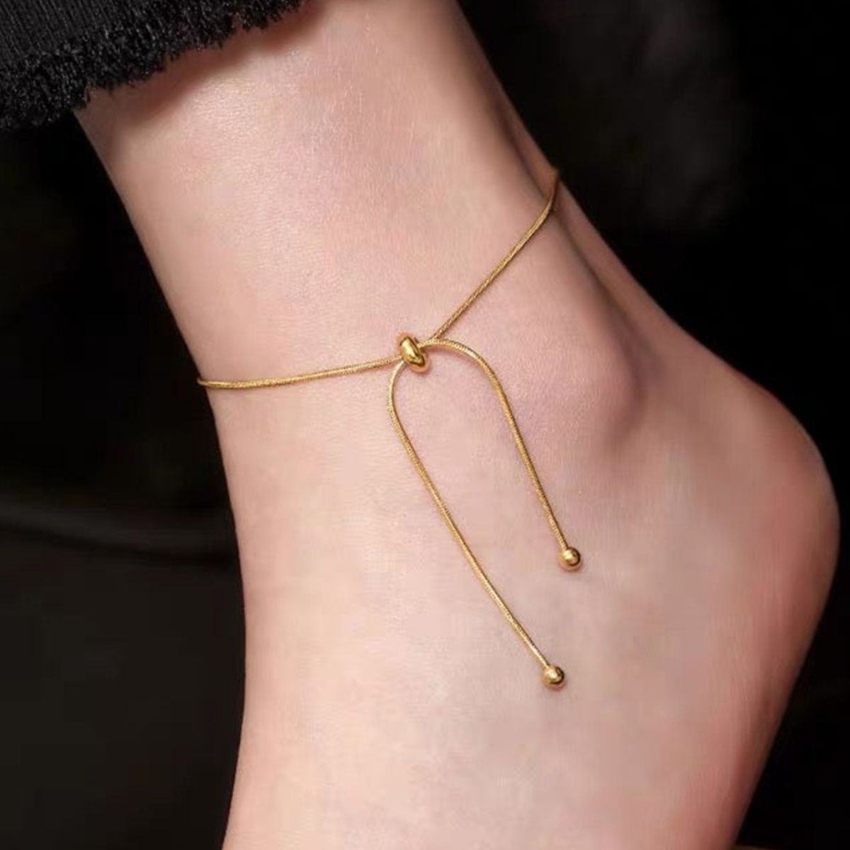 Adjustable Gold Drawstring Bracelet Margot