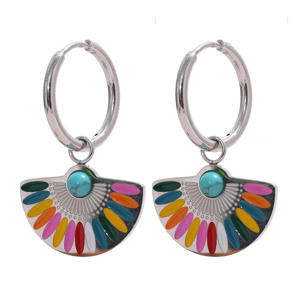 Colorful Gold Hoop Earrings Margot