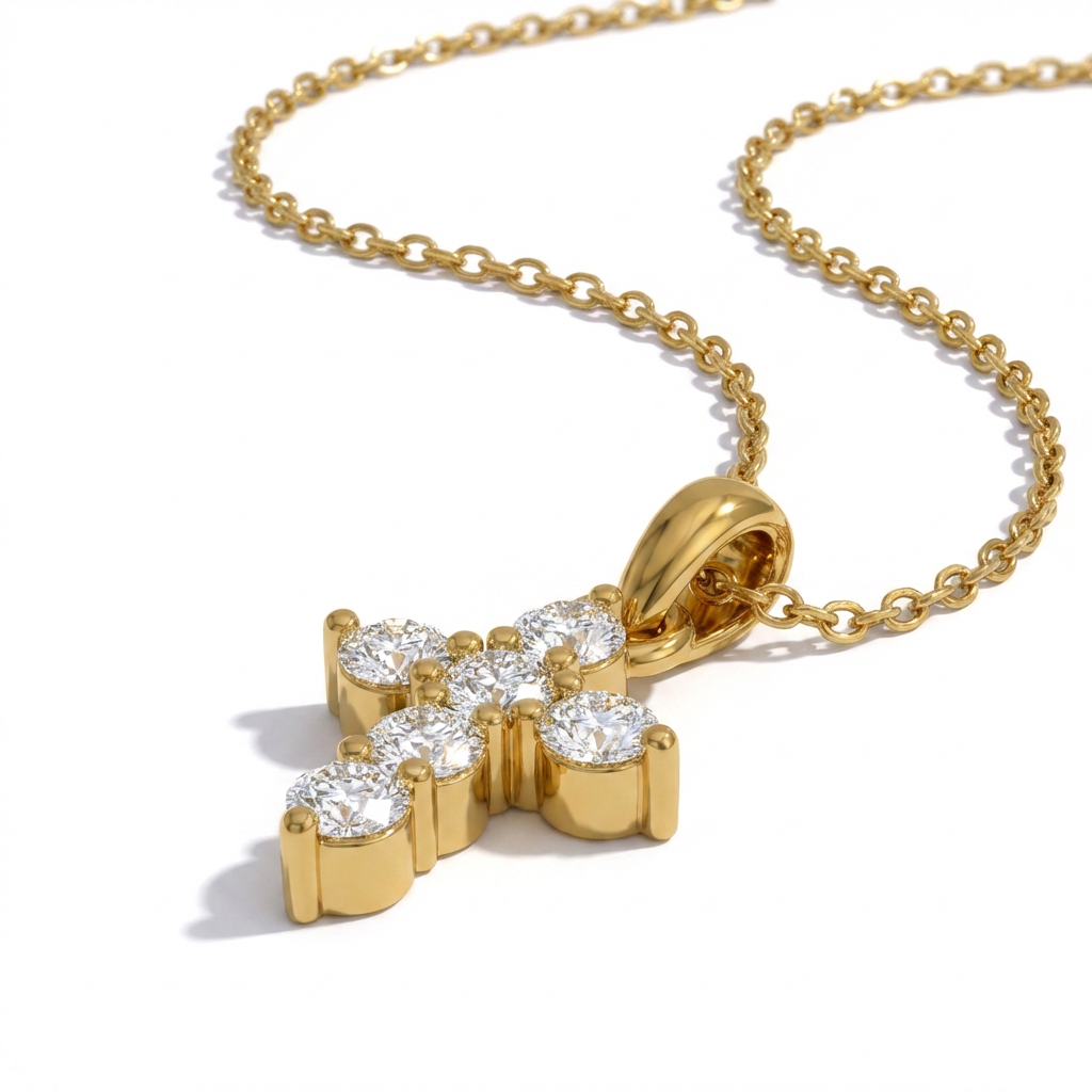 Dainty Cross Necklace Gold Margot