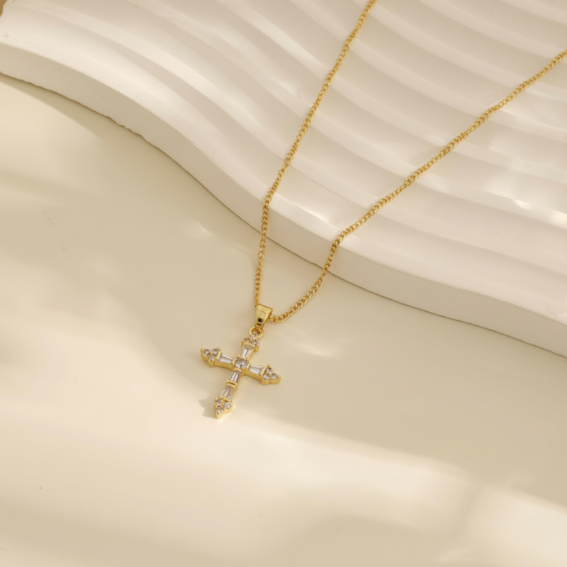 Dainty Gold Cross Necklace Margot