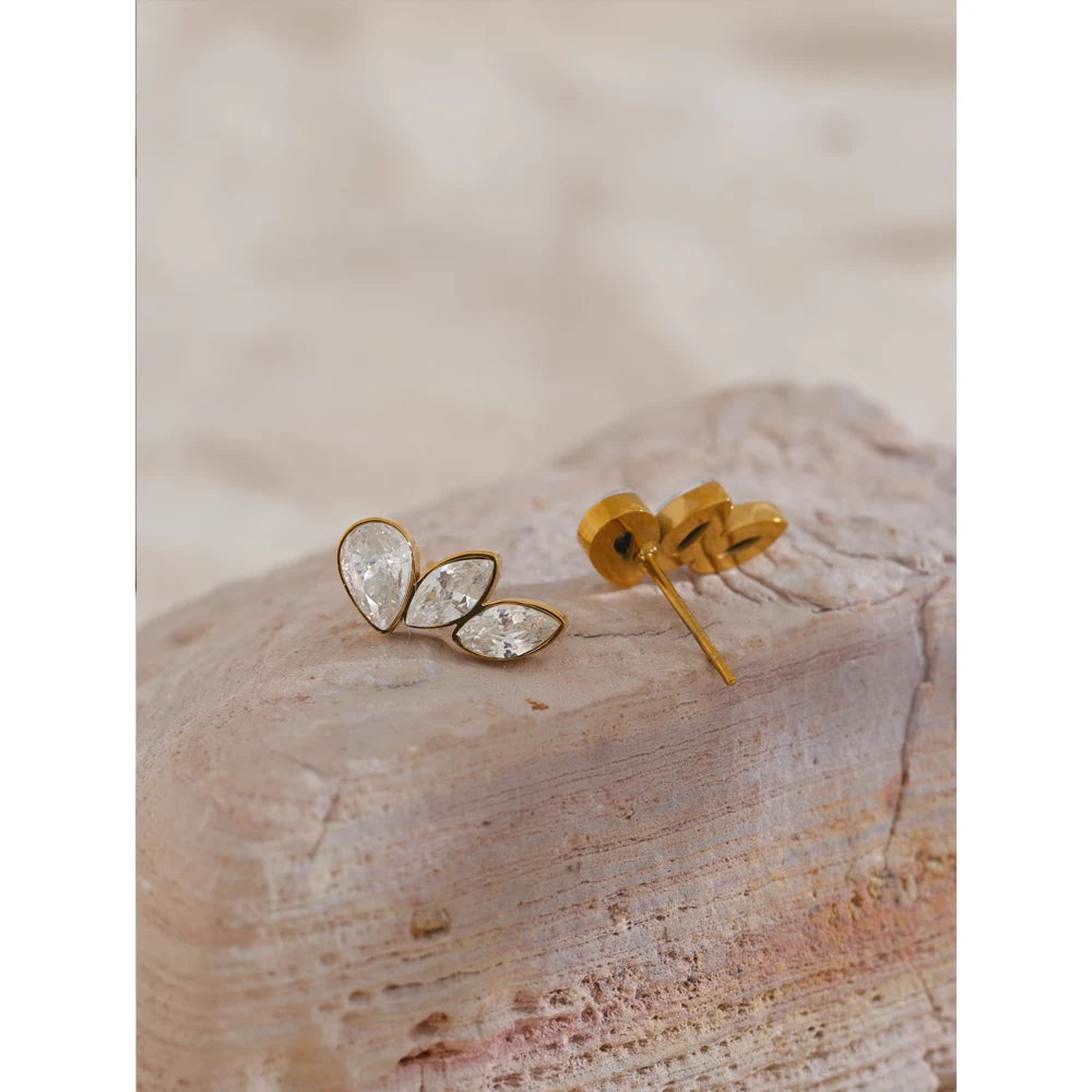 Geometric Gold Stud Earrings Margot