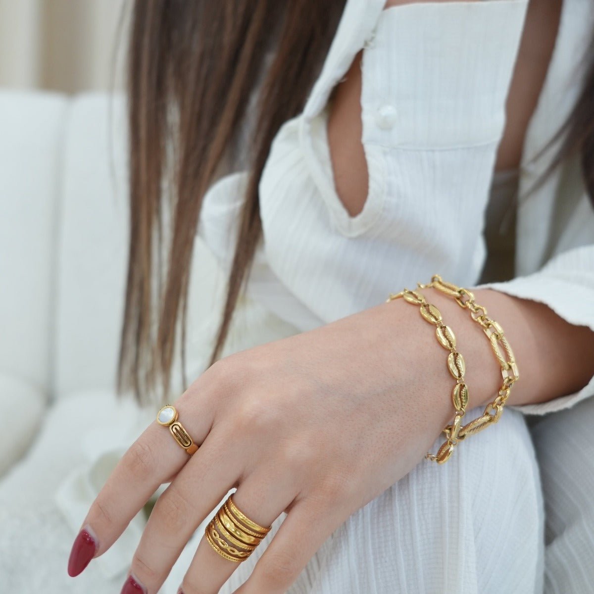 Gold Adjustable Ring Margot