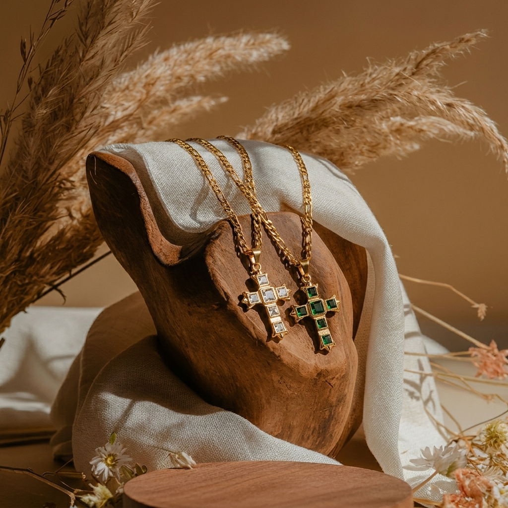 Gold Cathedral Cross Necklace Margot