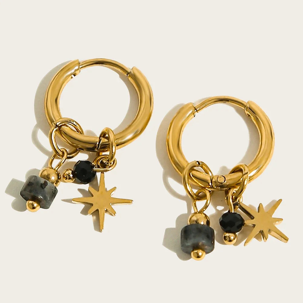 Gold Charm Hoop Earrings Margot
