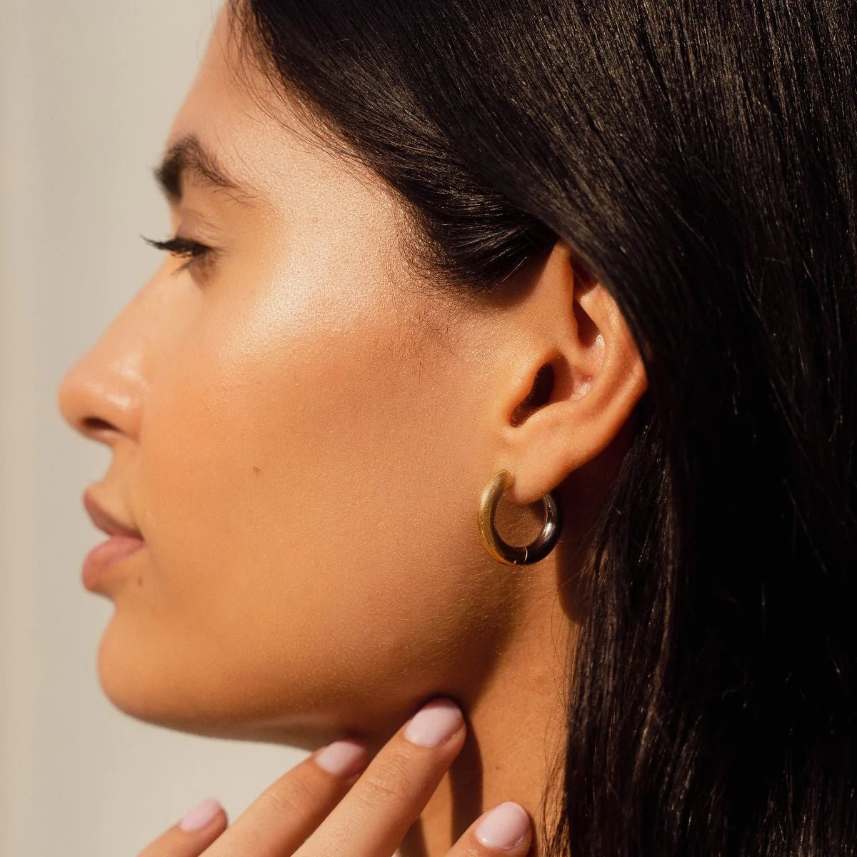 Gold Contrast Hoop Earrings Margot