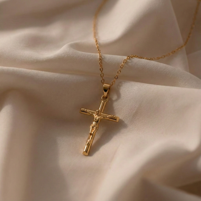 Gold Crucifix Necklace Margot