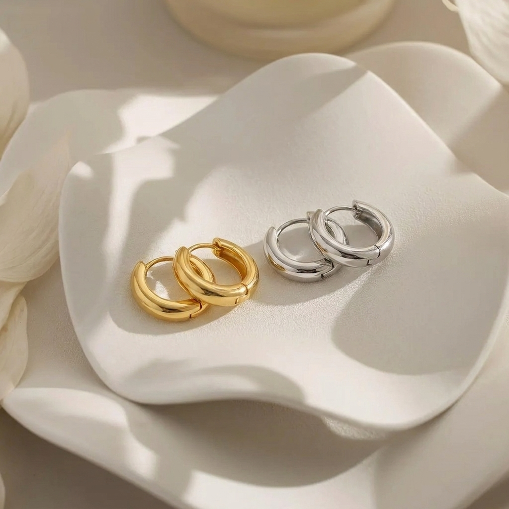 Gold Dome Hoop Earrings Margot