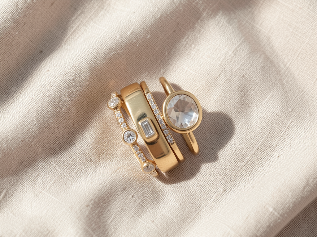 Gold Zirconia Ring Set Margot