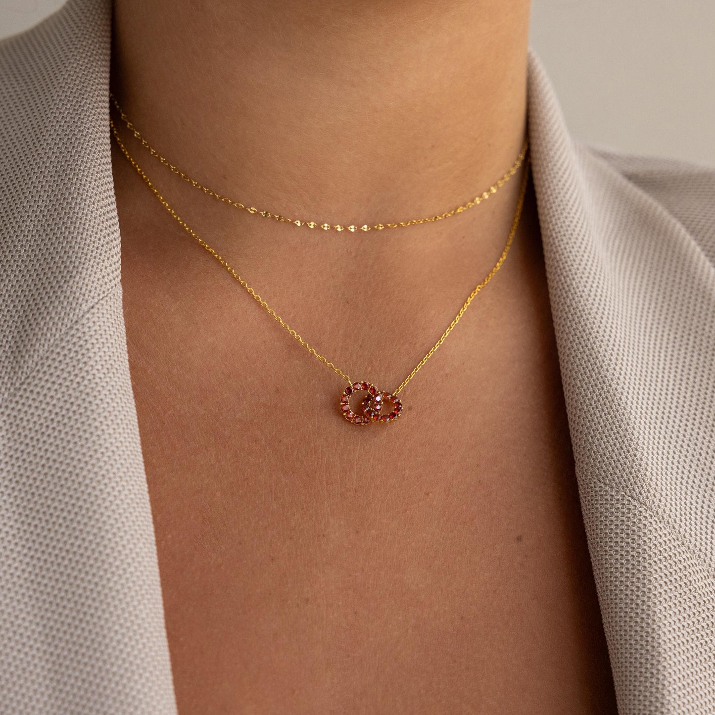 Interlocking Birthstone Necklace Margot