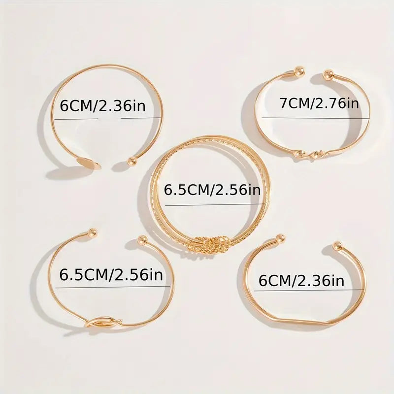 Knotted Gold Bracelet Set Margot