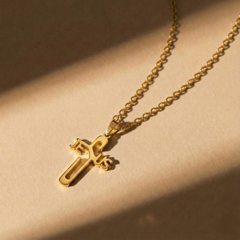 Modern Gold Jesus Necklace Margot