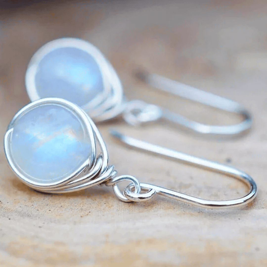 Moonstone Silver Drop Earrings Margot