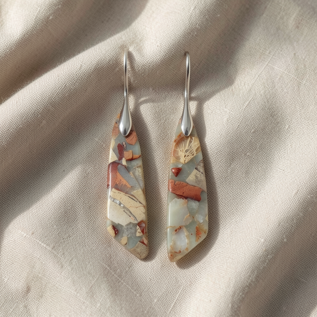 Natural Stone Silver Earrings Margot