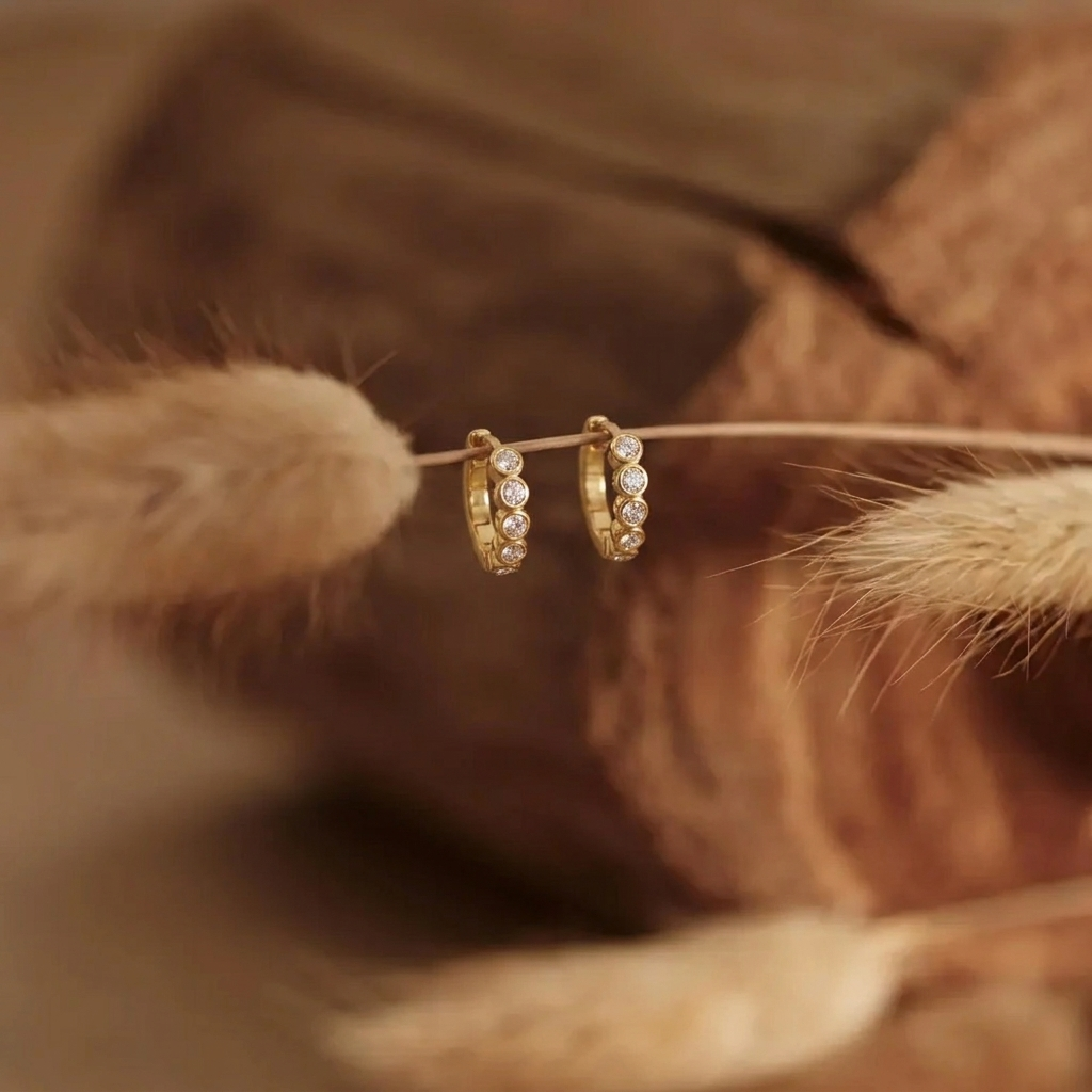 Small Gold Huggie Earrings Margot