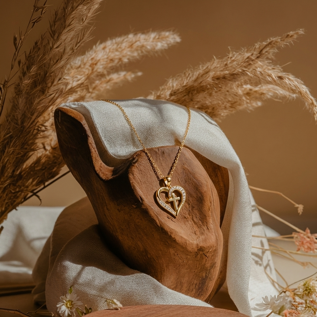 Sparkling Gold Cross Necklace Margot