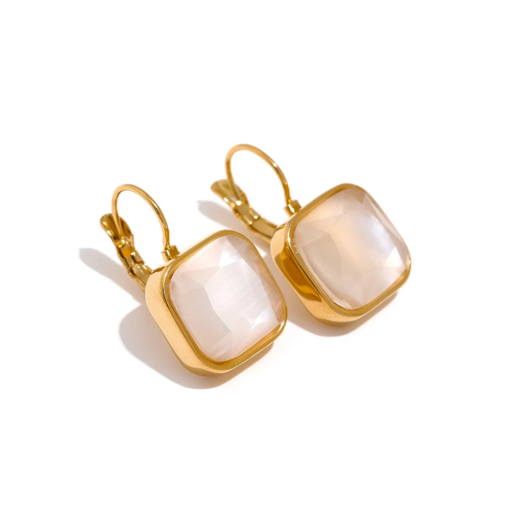 Square Gold Drop Earrings Margot