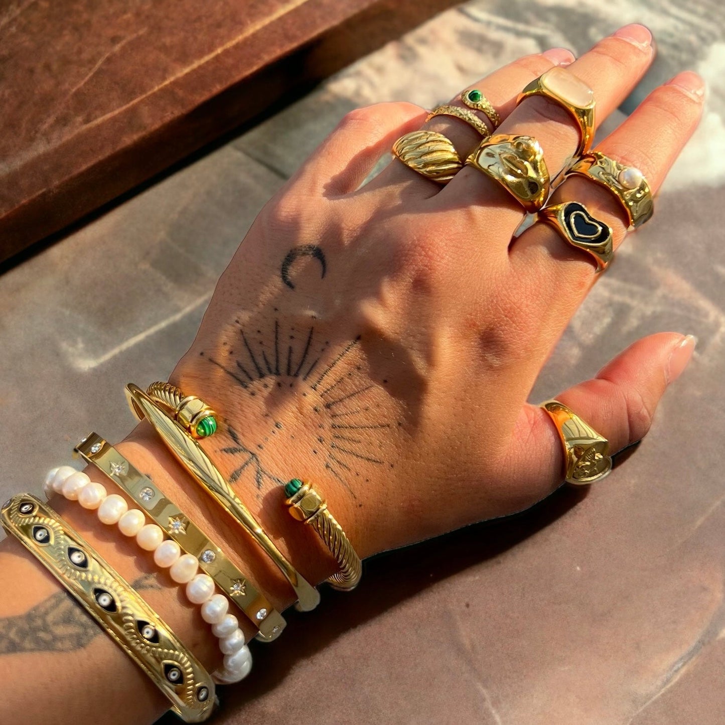 Turquoise Stone Gold Bracelet Margot