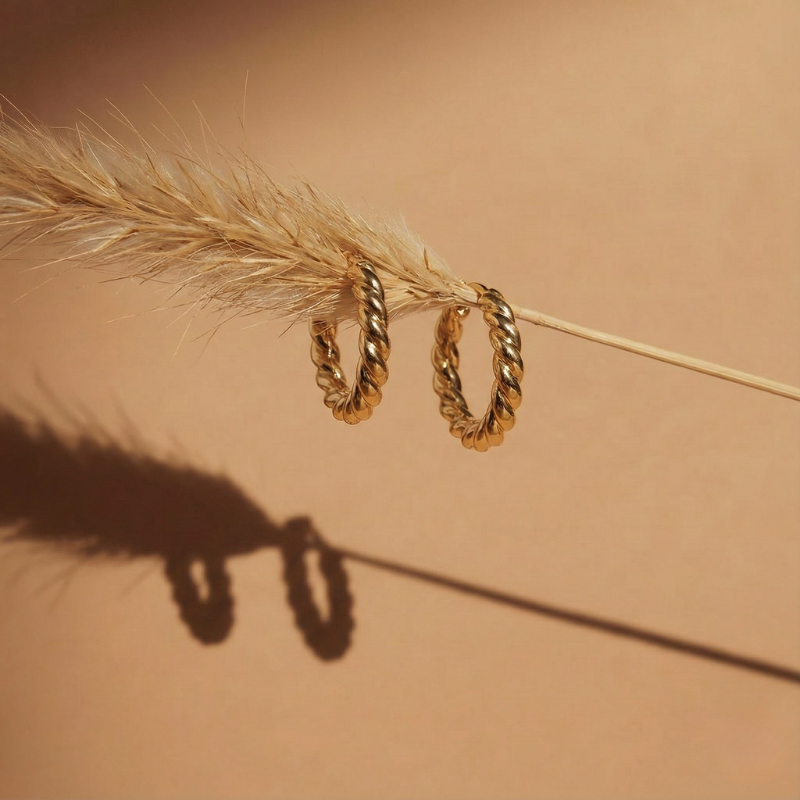Twisted Gold Hoop Earrings Margot