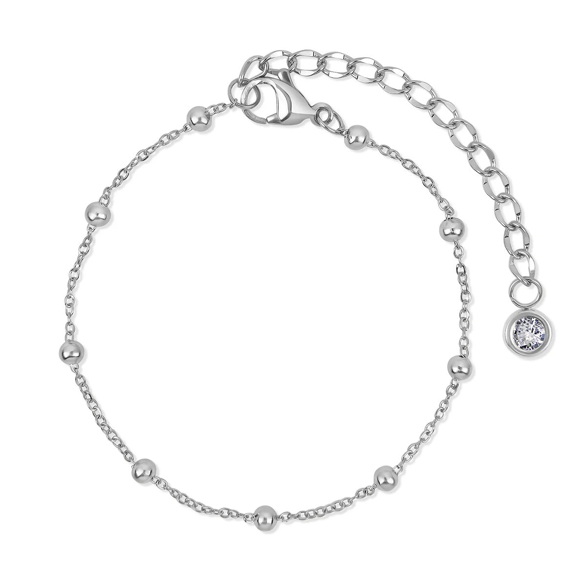 Zirconia Chain Bracelets Set Silver Margot