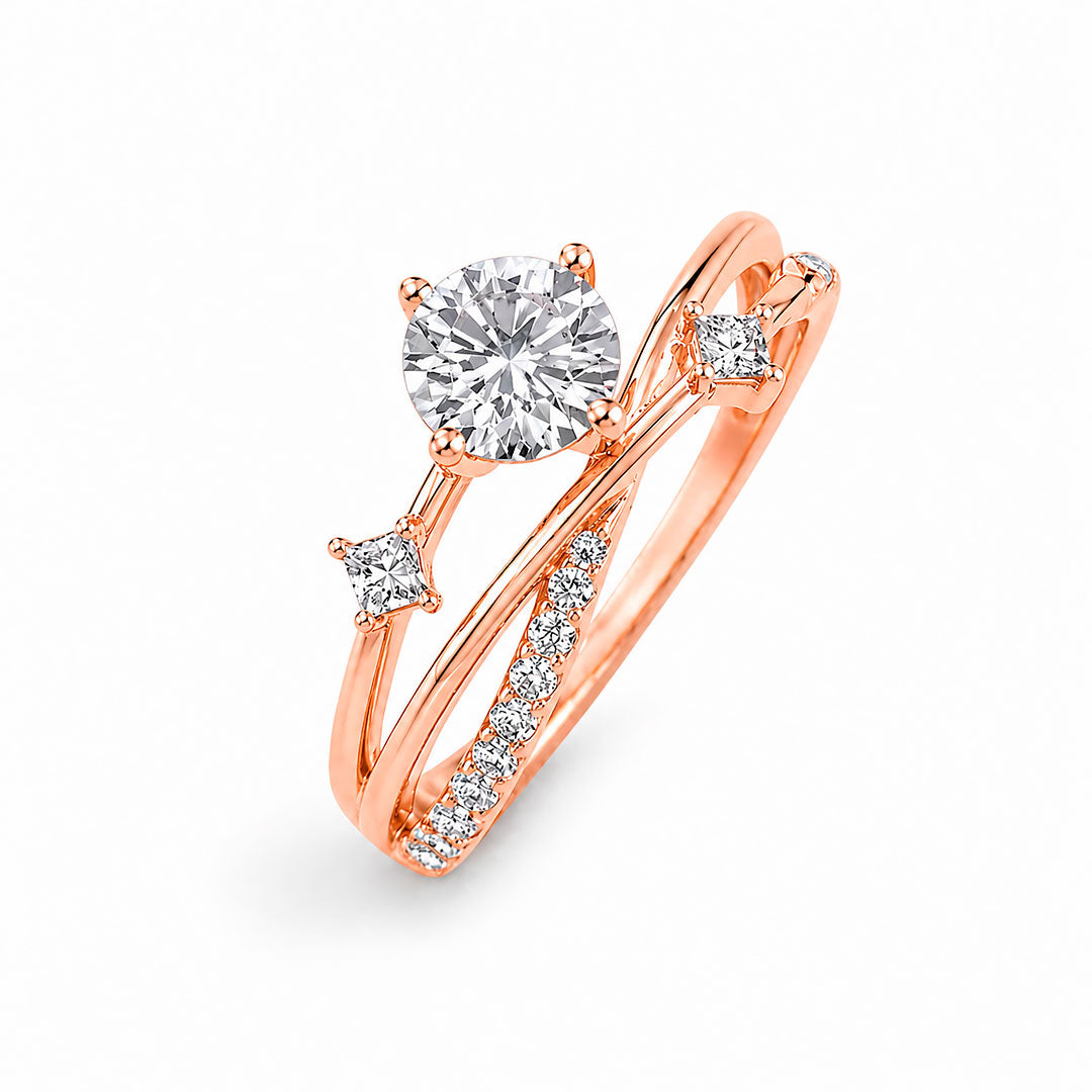 Intertwined Sparkling Double Band Ring Margot