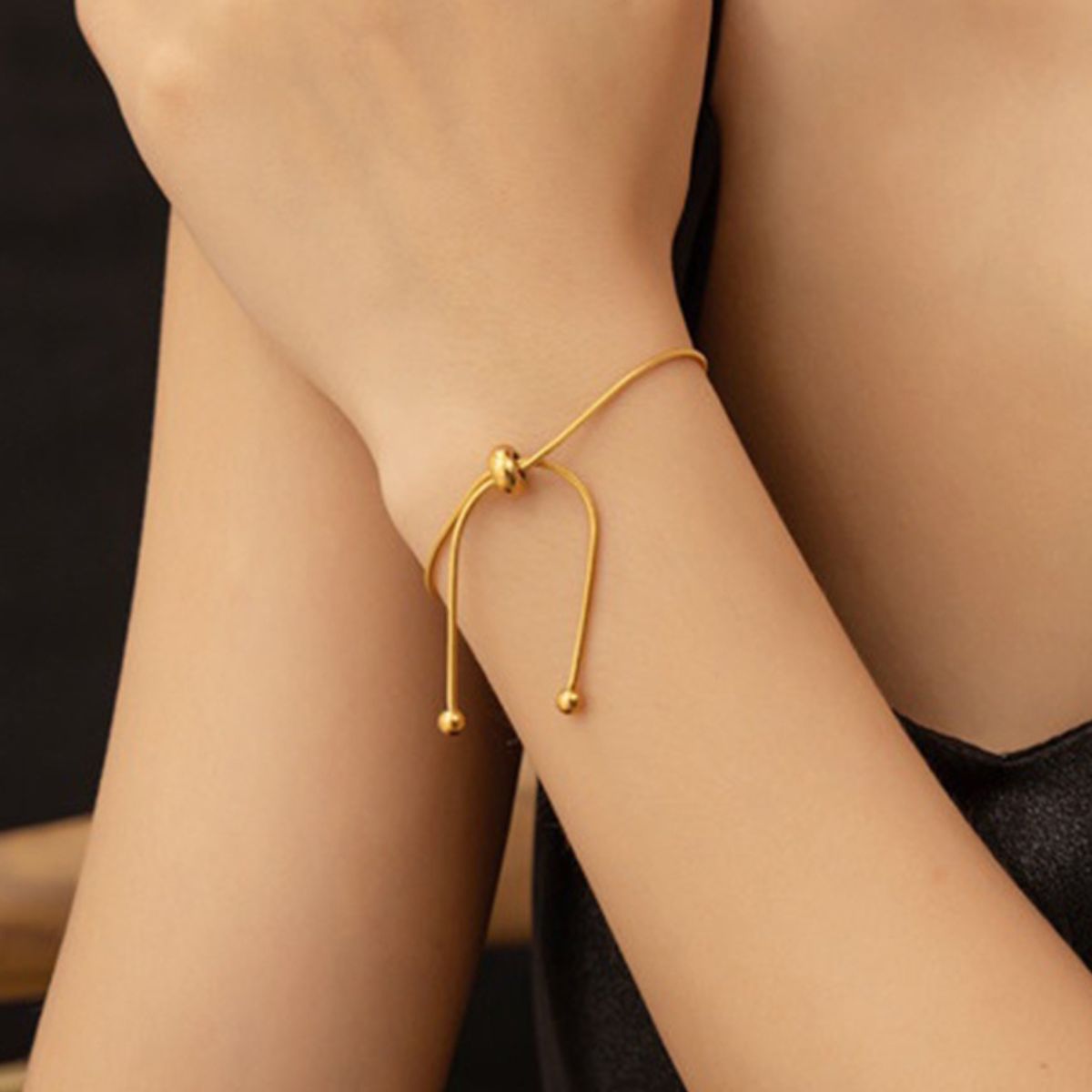 Adjustable Gold Drawstring Bracelet Margot