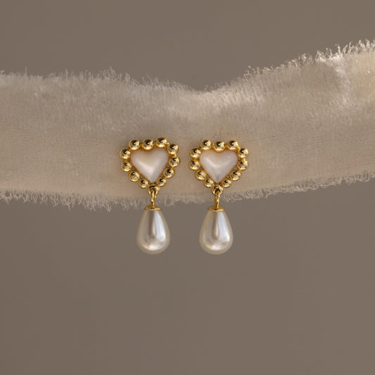 Beaded Drop Pearl Earrings Margot