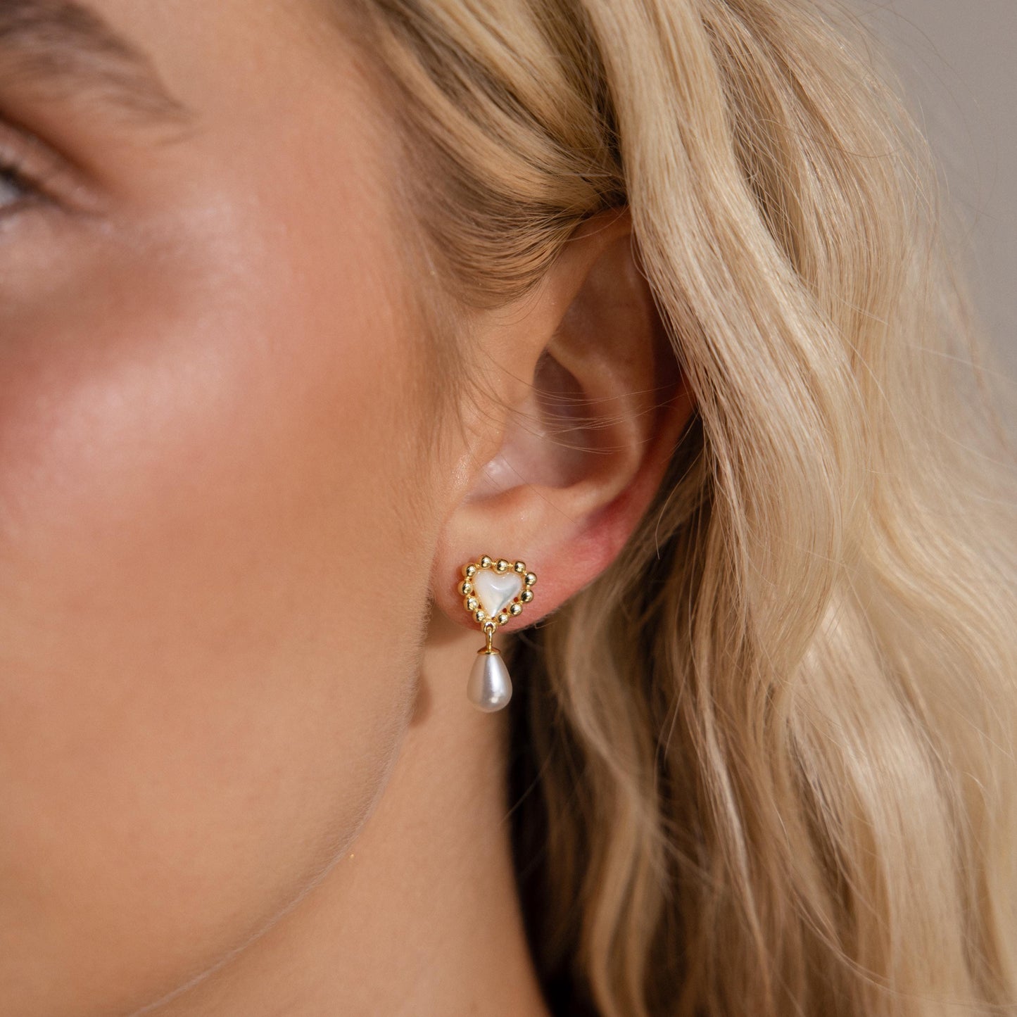 Beaded Drop Pearl Earrings Margot