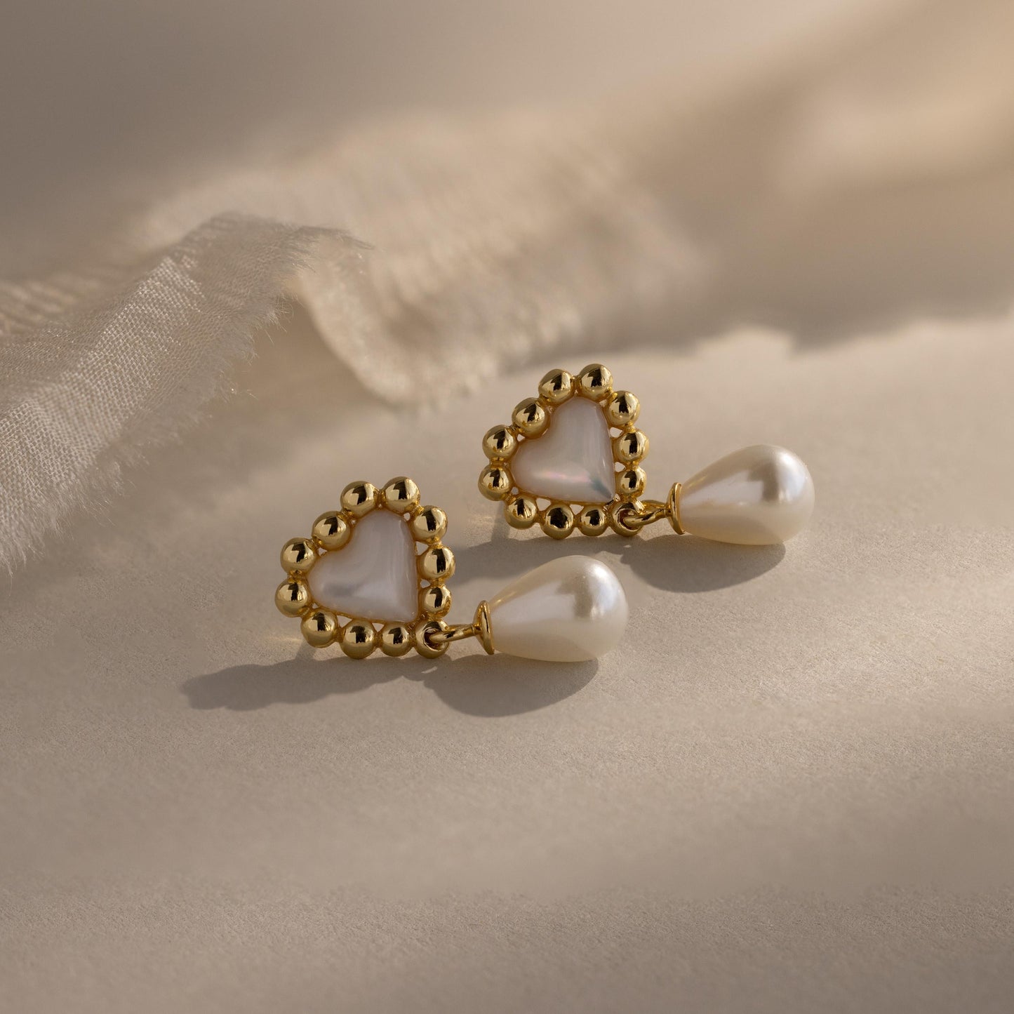 Beaded Drop Pearl Earrings Margot