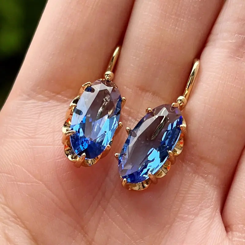 Blooming Blue Gold Earrings Margot