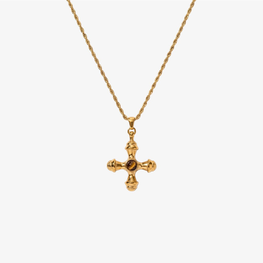 Bold Gold Cross Necklace Margot