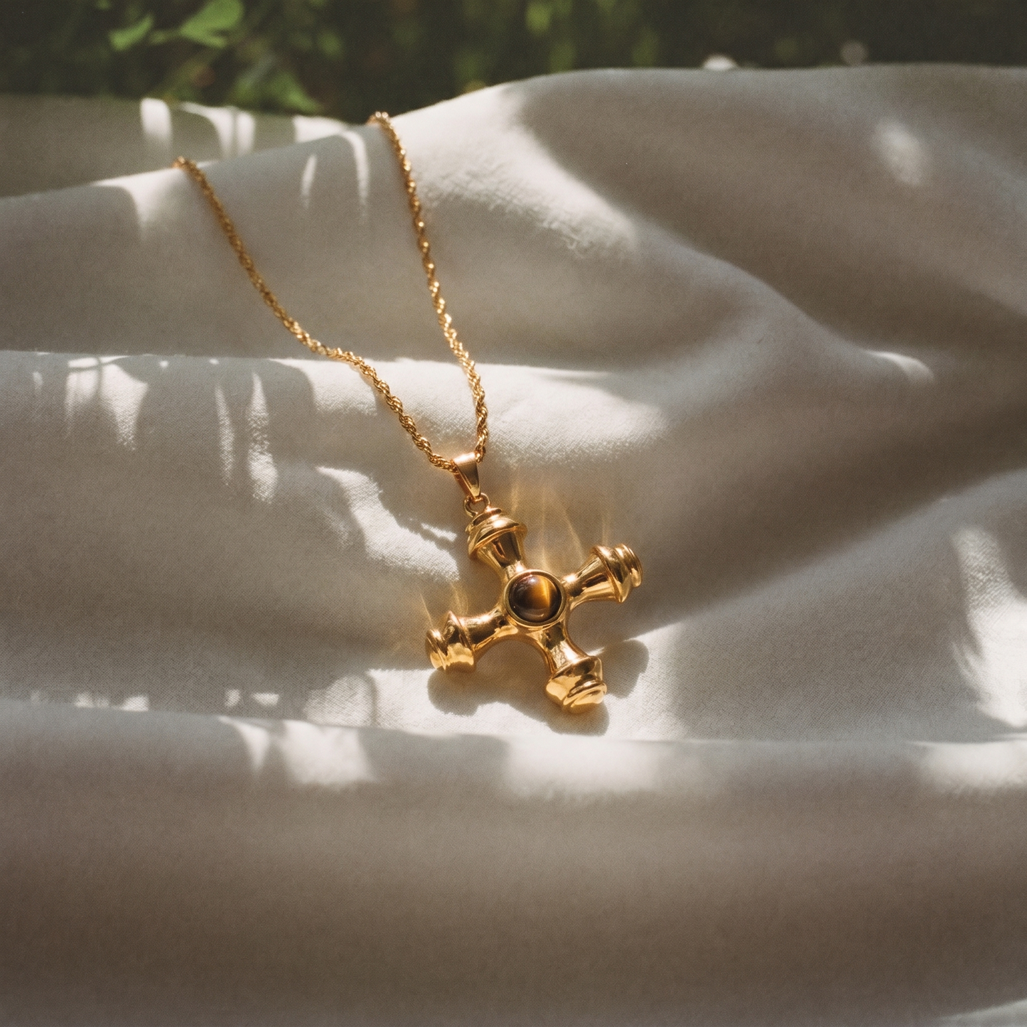 Bold Gold Cross Necklace Margot