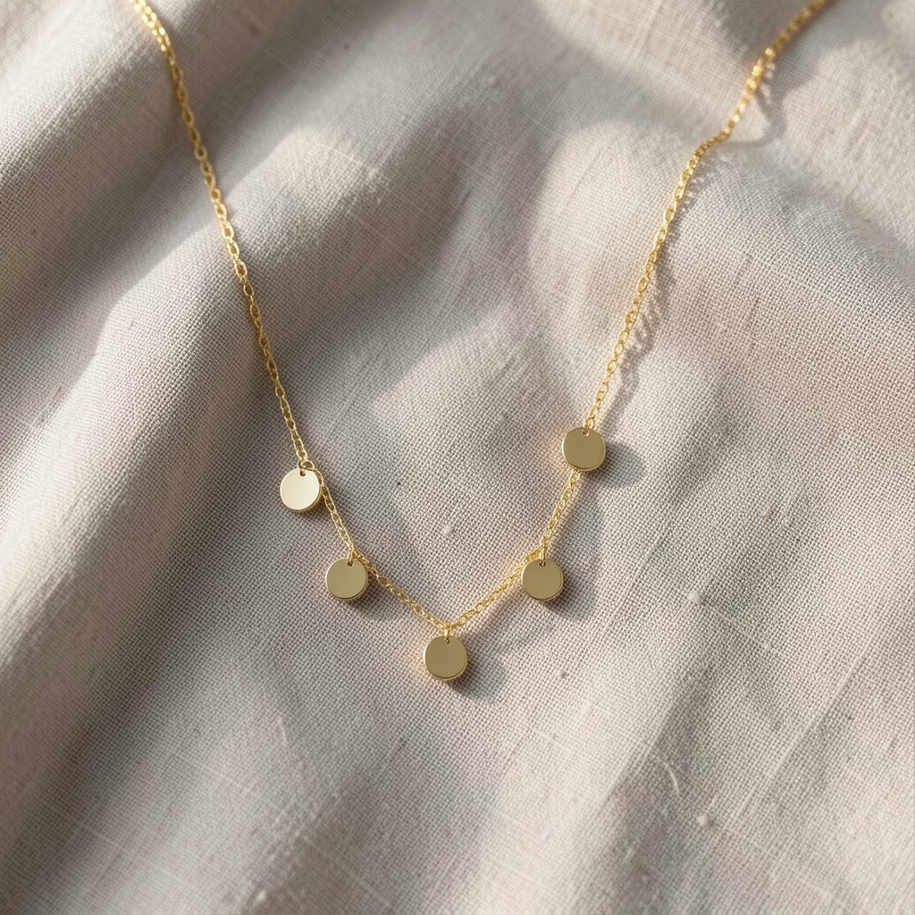 Charming Gold Necklace with Discs Margot