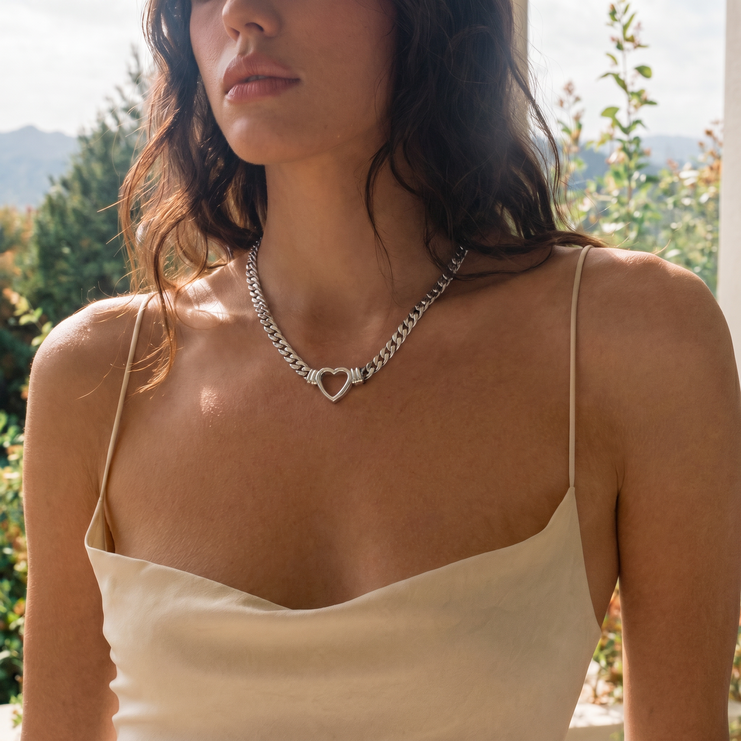 Chunky Gold Heart Necklace Margot