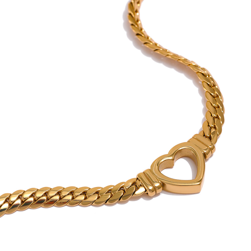 Chunky Gold Heart Necklace Margot