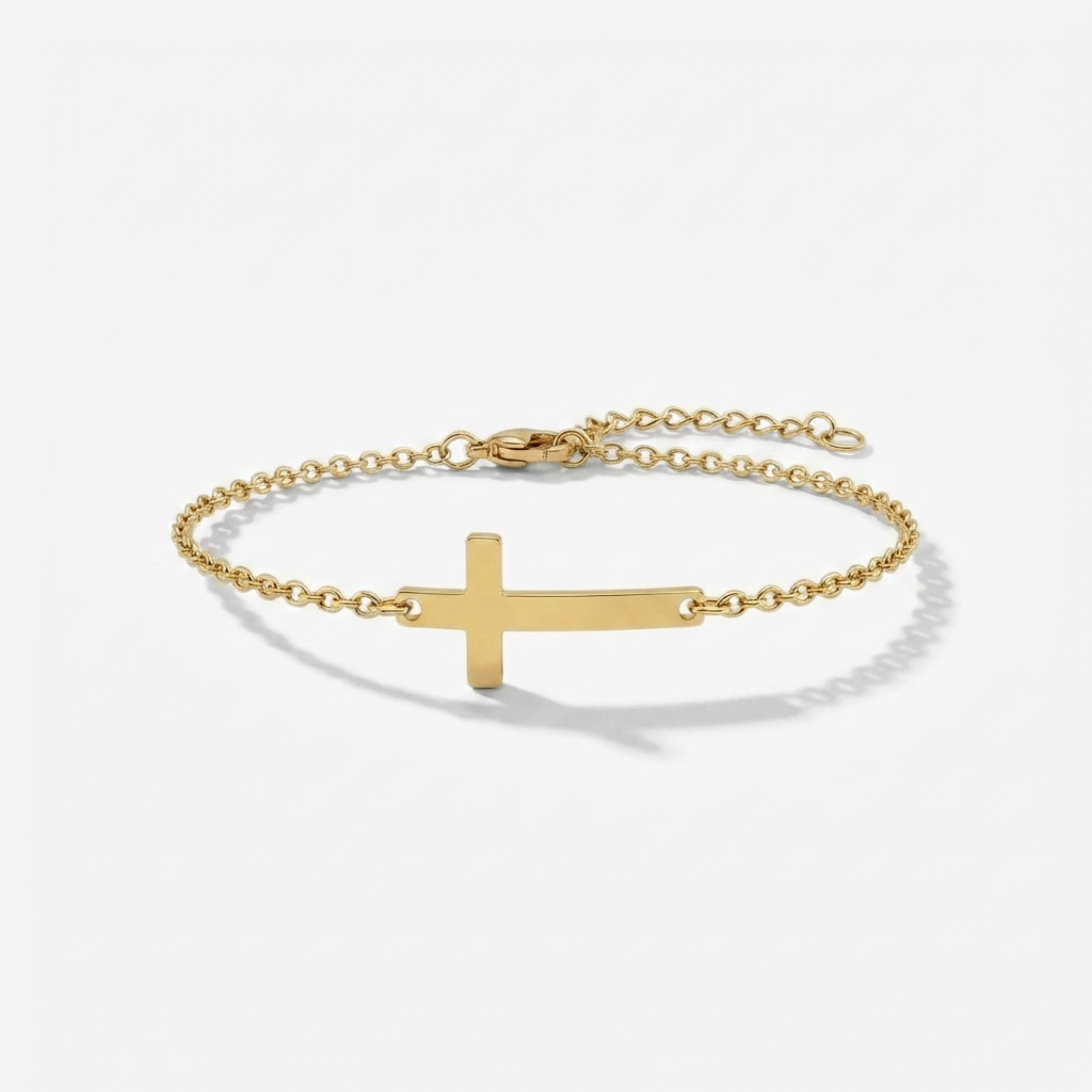 Classic Gold Bracelet with Cross Motif Margot