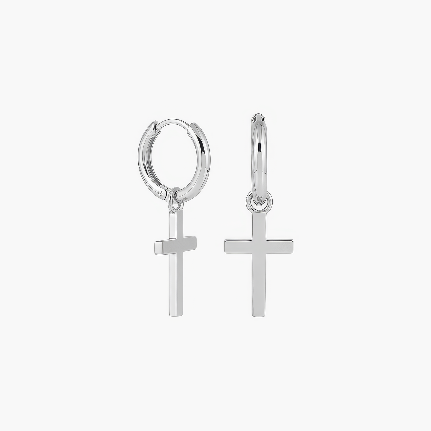 Classic Gold Hoop Earrings with Cross Margot