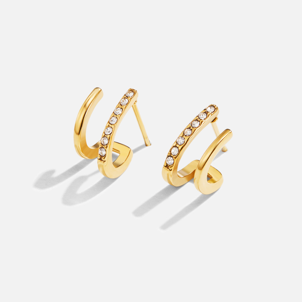 Claw Crystal Earrings Silver Margot