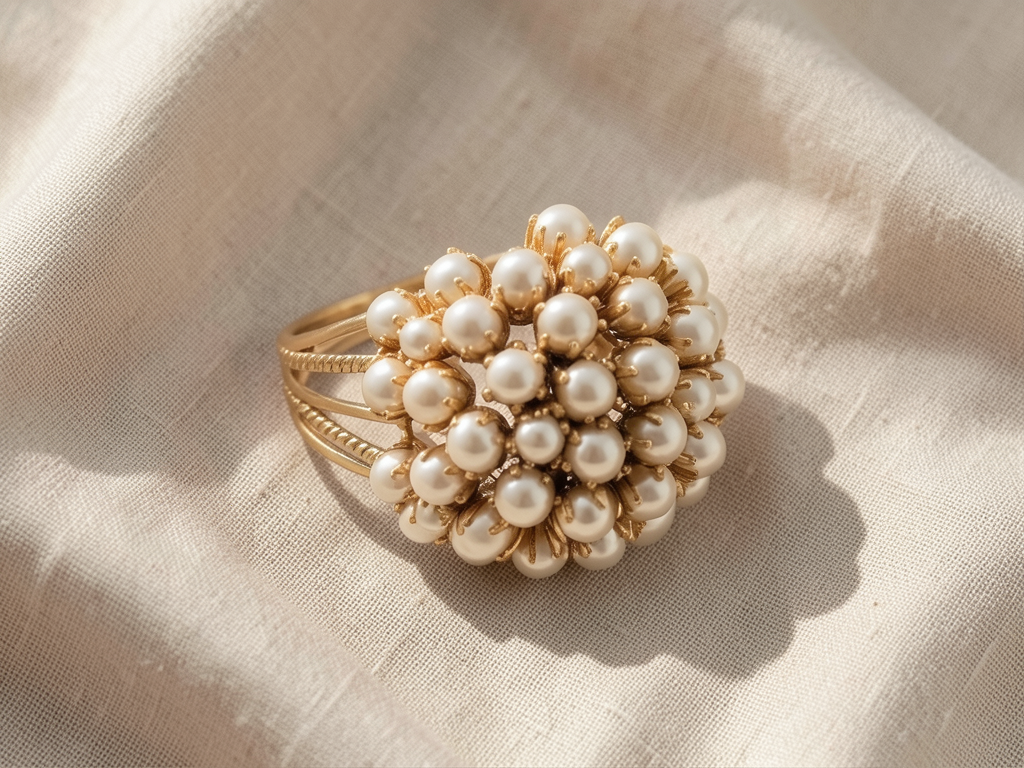 Cluster Pearl Ring Silver Margot