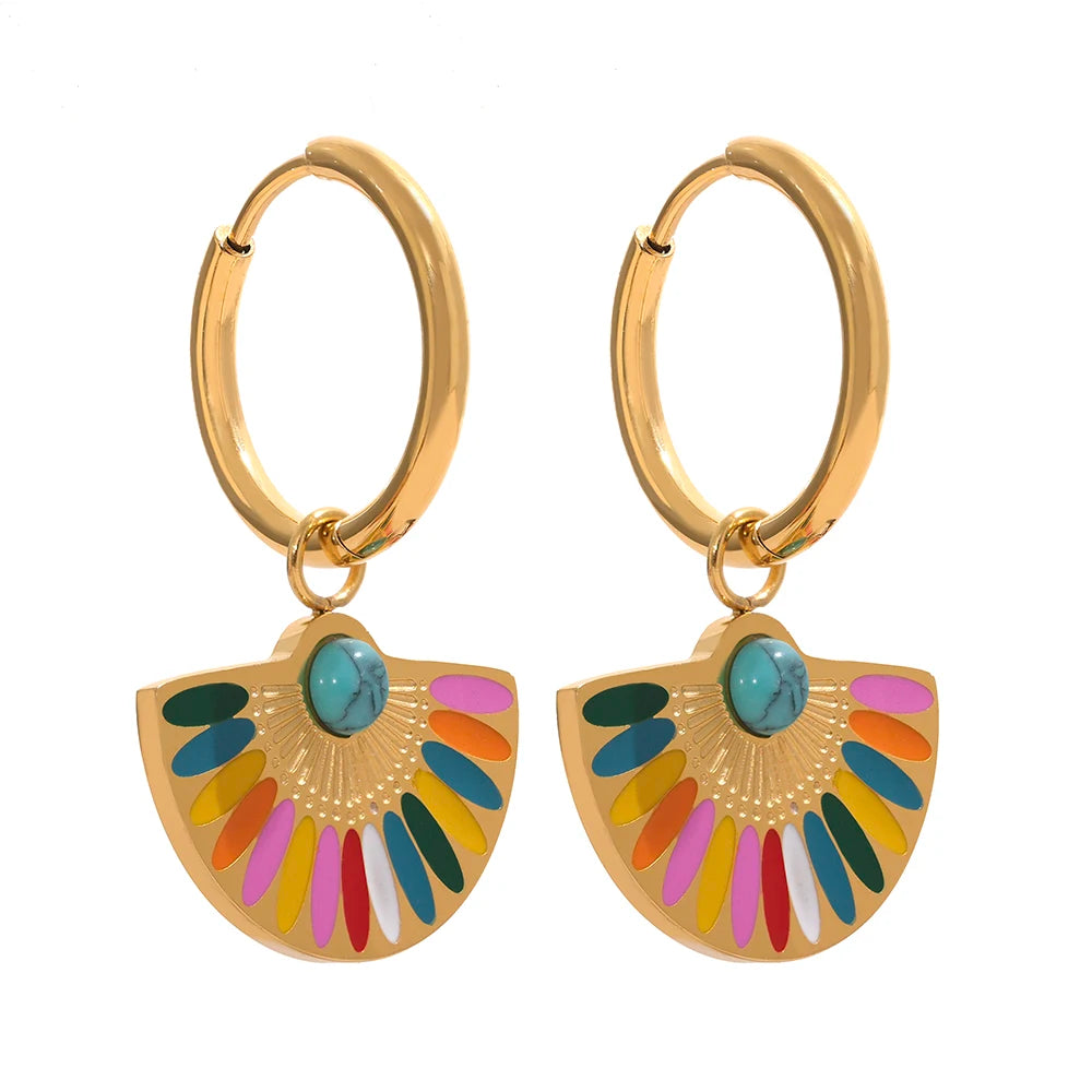 Colorful Gold Hoop Earrings Margot
