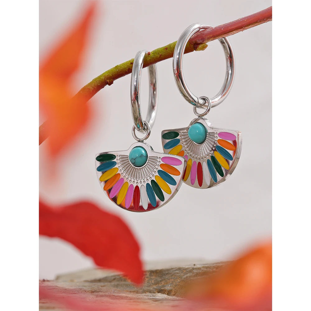 Colorful Gold Hoop Earrings Margot