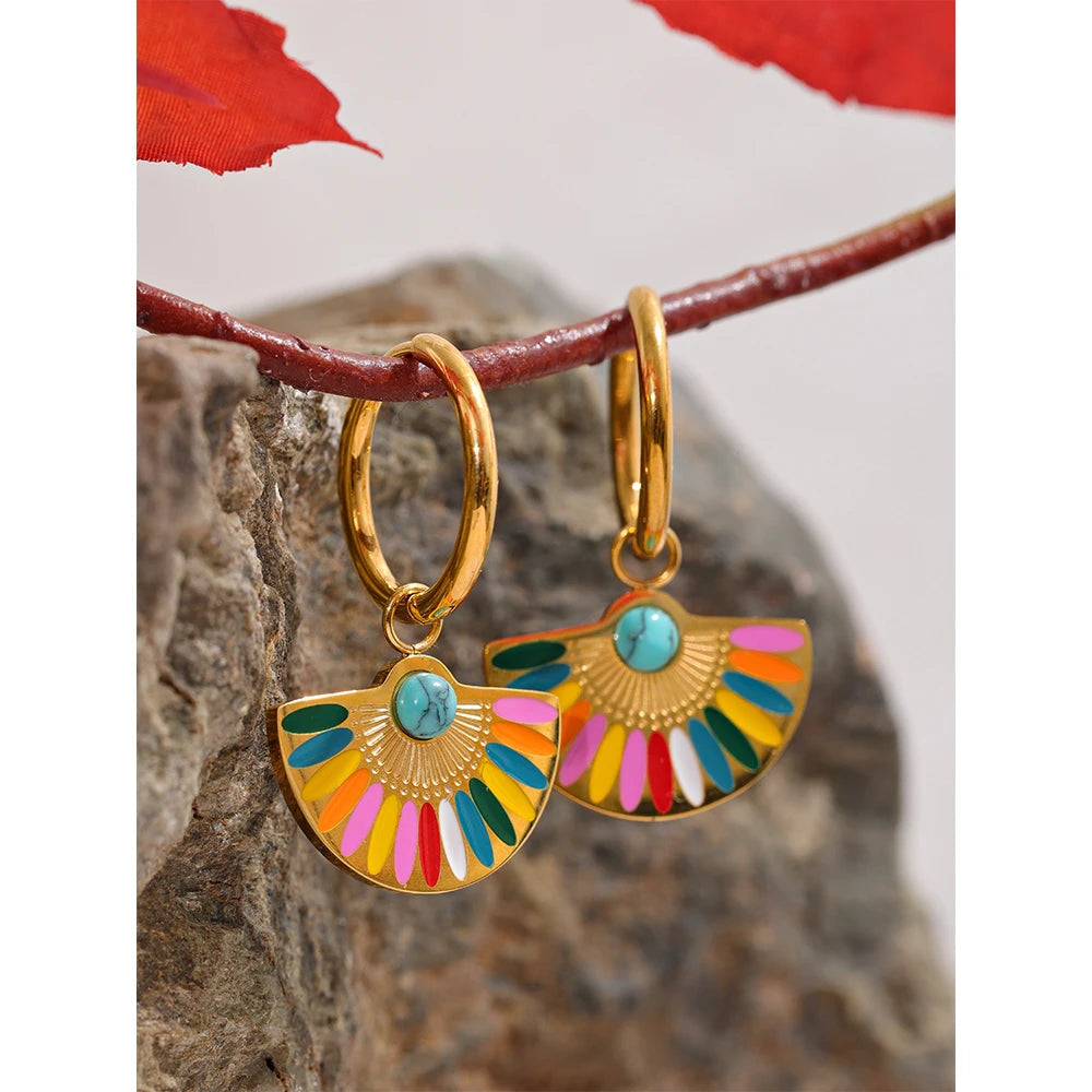 Colorful Gold Hoop Earrings Margot