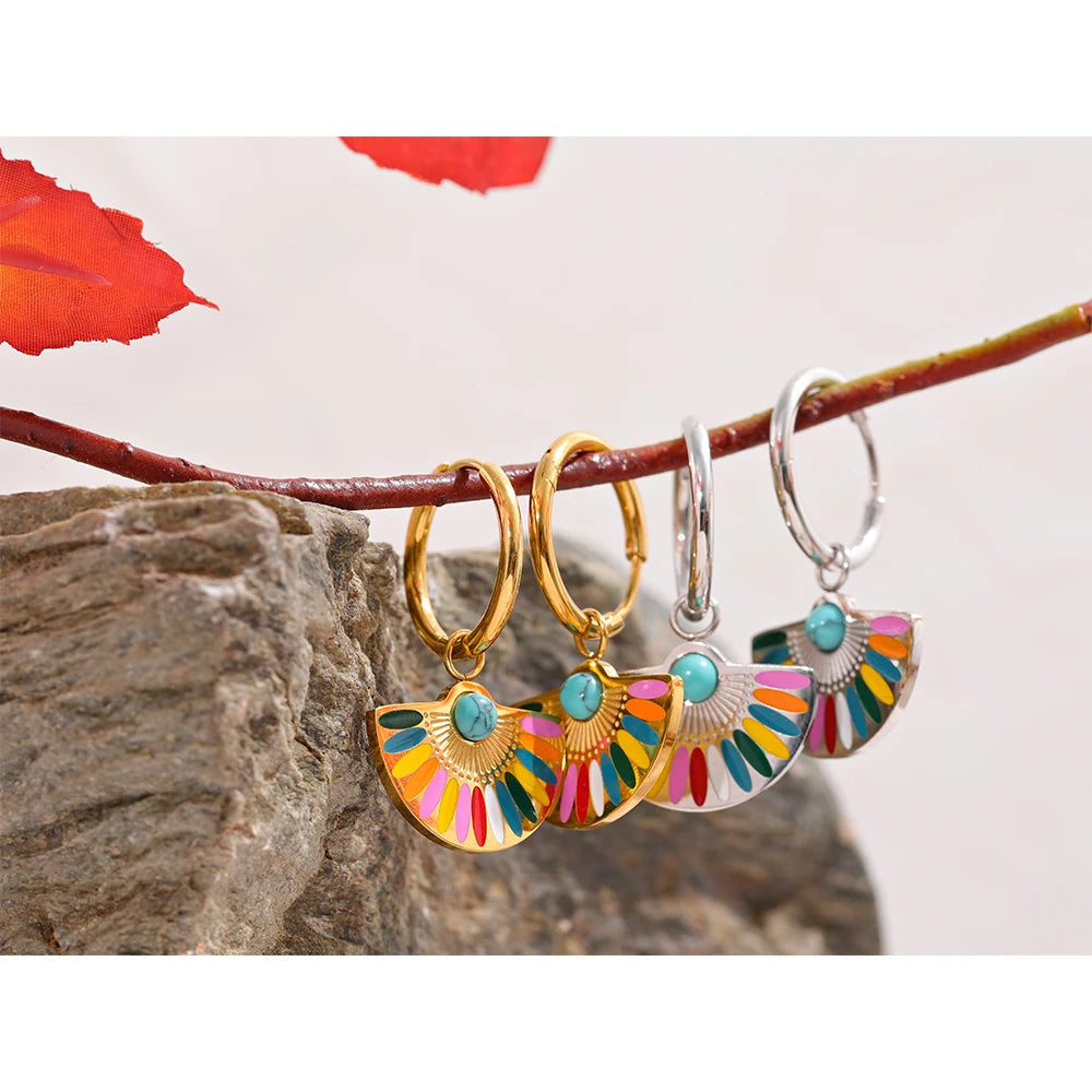 Colorful Gold Hoop Earrings Margot
