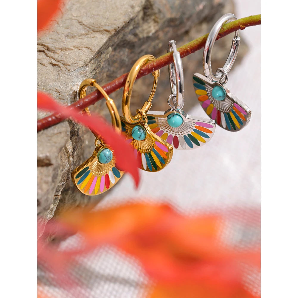 Colorful Gold Hoop Earrings Margot