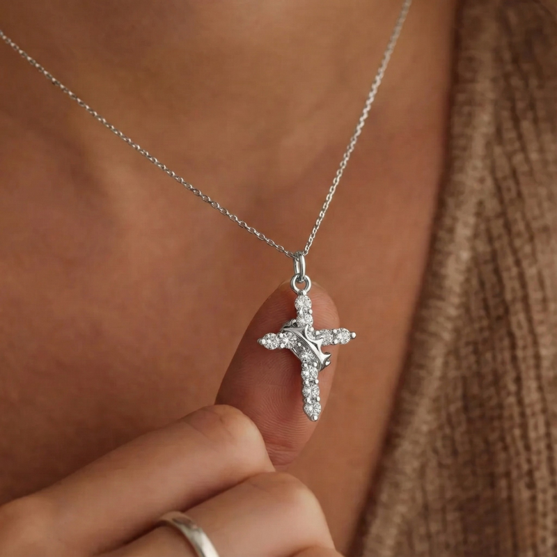 Crown Cross Gold Necklace Margot