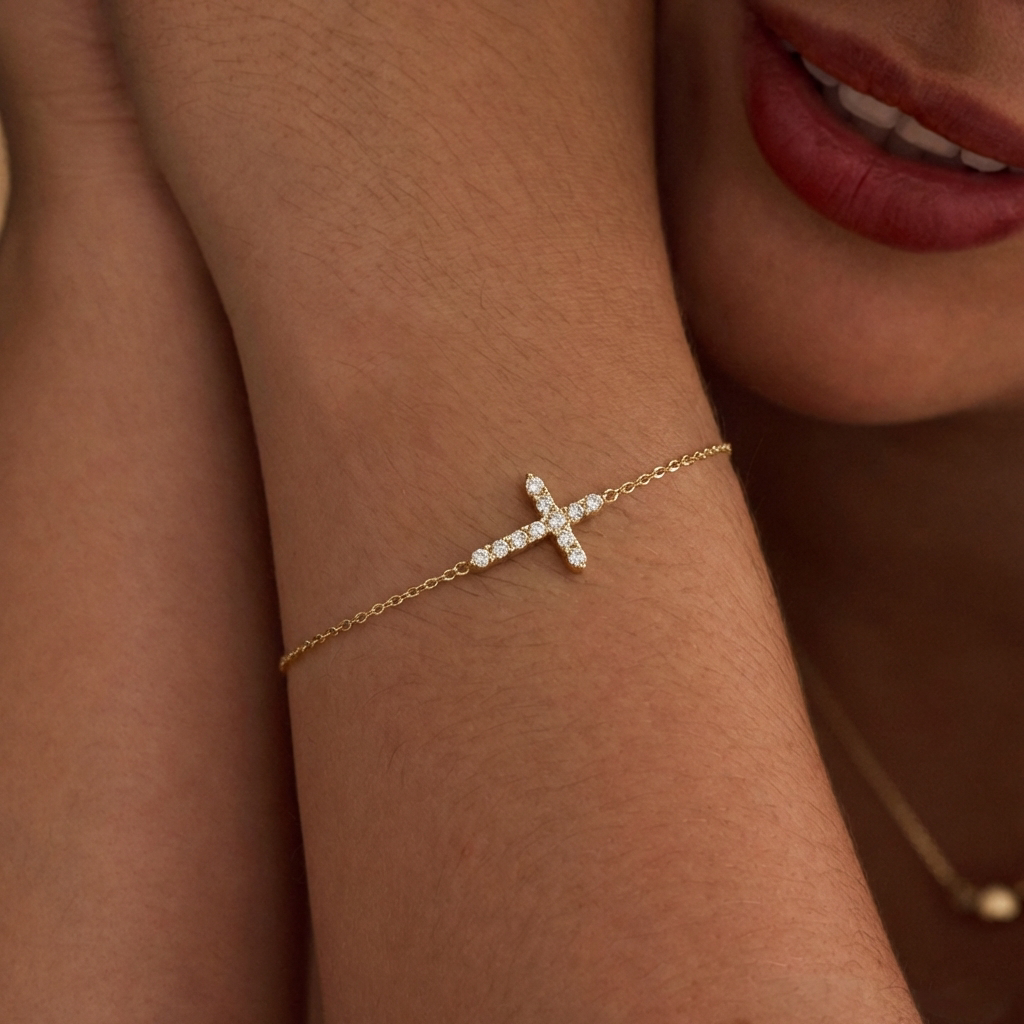 Crystal Cross Gold Bracelet Margot