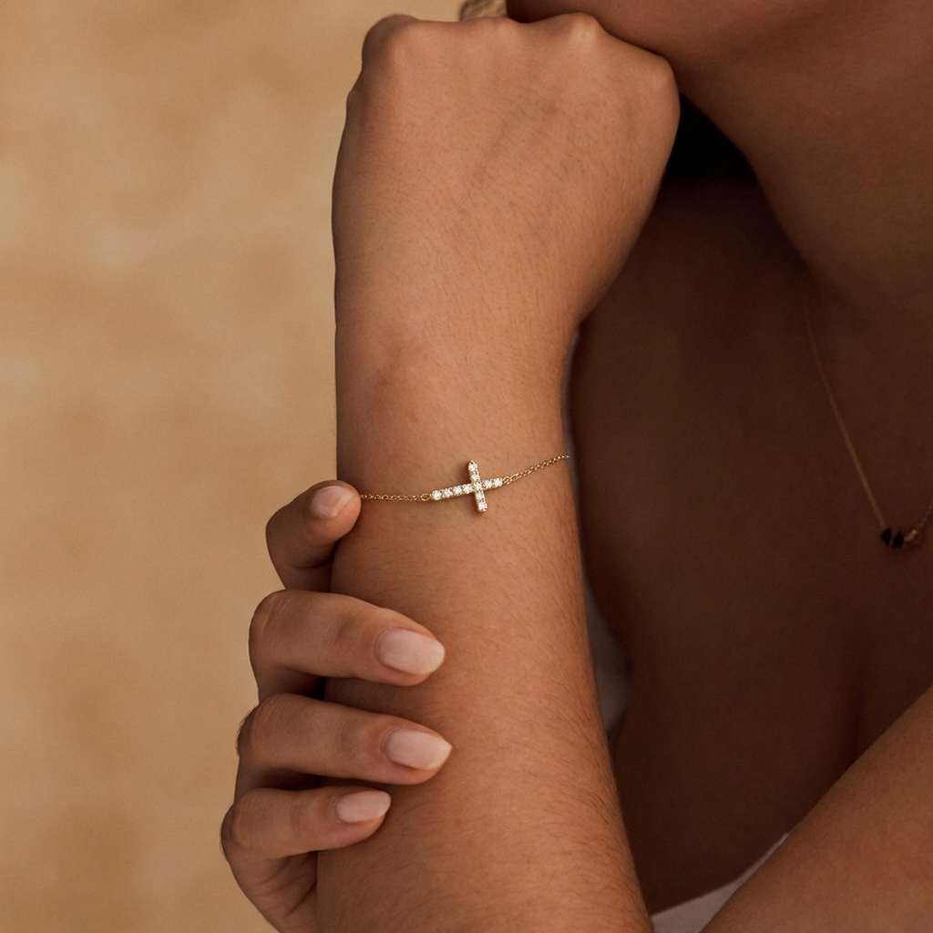 Crystal Cross Gold Bracelet Margot