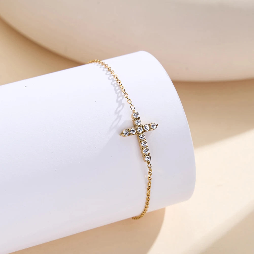 Crystal Cross Gold Bracelet Margot
