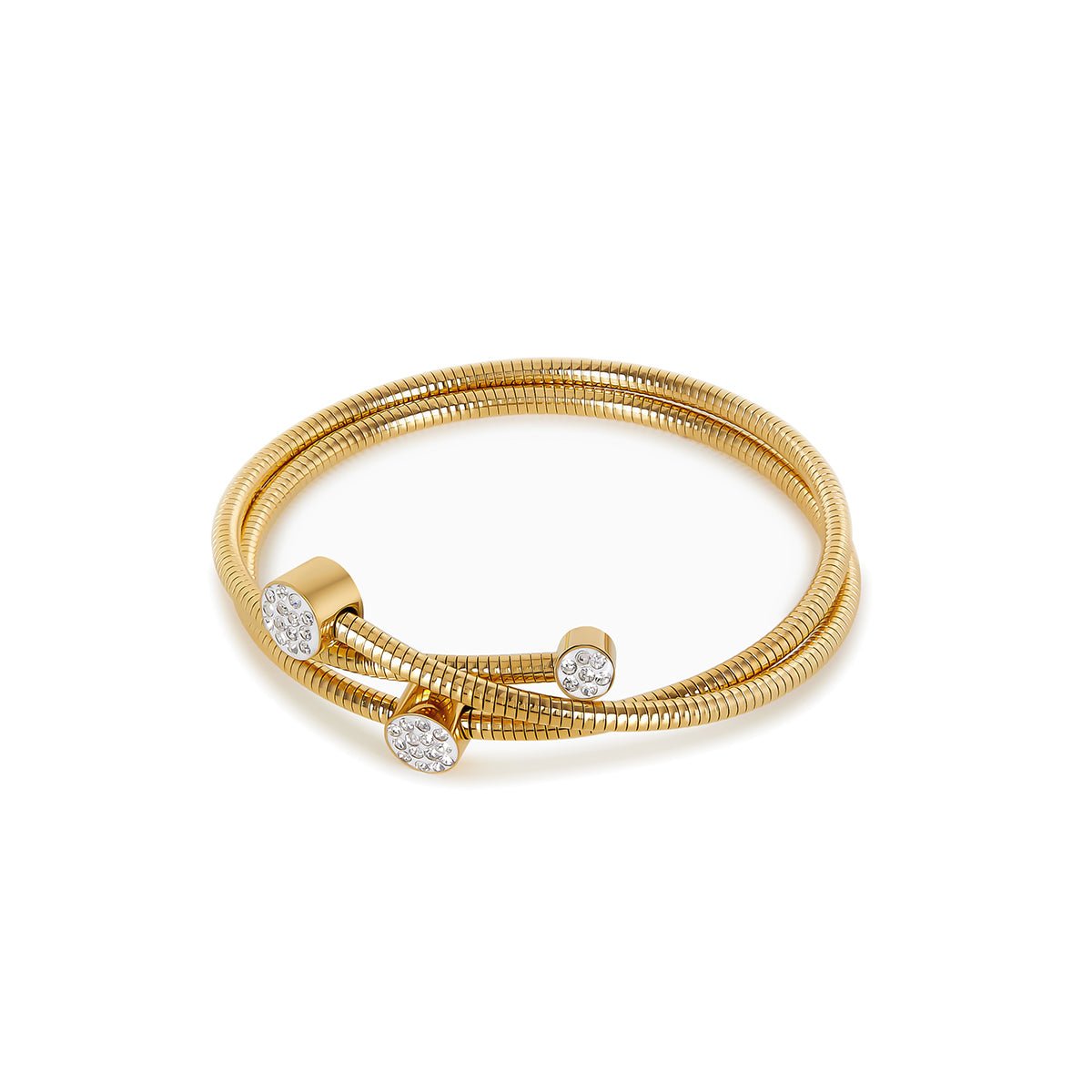 Crystal Spiral Gold Bracelet Margot