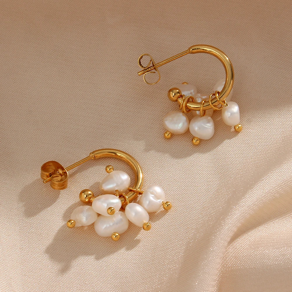 Cute Pearl Earrings Gold Margot