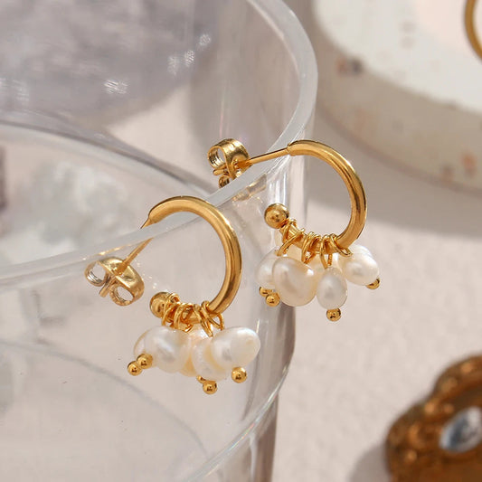 Cute Pearl Earrings Gold Margot